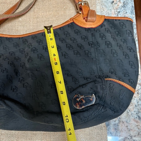 Dooney & Bourke Black Valerie Nylon Designer Tote Handbag Purse Leather Trim. - Picture 10 of 14